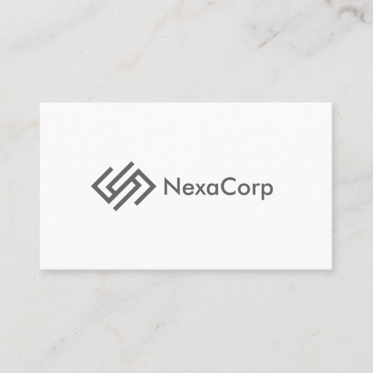 Modern strak, zwart-wit geometrisch vet visitekaartje (Voorkant)