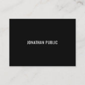 Modern strak zwart wit trendy chique Sjabloon Visitekaartje (Voorkant)