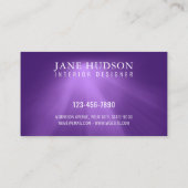 Modern Strake Elegant Ontwerp Paars Eenvoudig Luxe Visitekaartje (Achterkant)