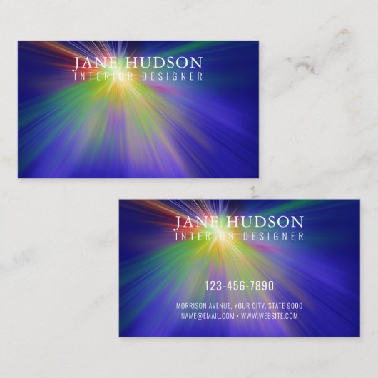 Modern Strake Elegante Vormgeving Kleurrijk Licht  Visitekaartje (Voorkant / Achterkant)