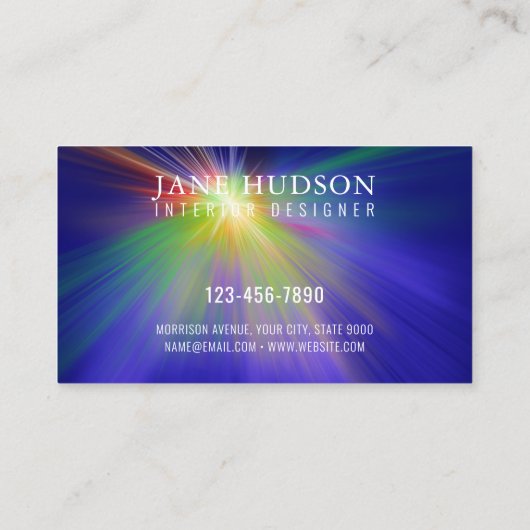Modern Strake Elegante Vormgeving Kleurrijk Licht  Visitekaartje (Achterkant)