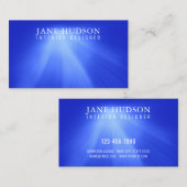 Modern Strakelegant Design Blauw Licht Luxe Visitekaartje (Voorkant / Achterkant)