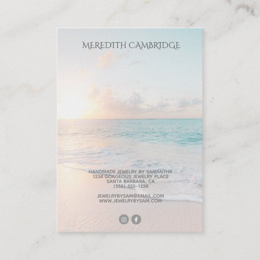 Modern strand 3 paren van Stud Earring Display Visitekaartje (Achterkant)