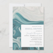 Modern strand blauw en grijs marmer Vrijgezellenfe Kaart (Voorkant)