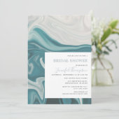 Modern strand blauw en grijs marmer Vrijgezellenfe Kaart (Staand voorkant)