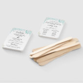 Modern strand | Blauwgroen huwelijksprogramma Hand Handwaaier (Niet-gemonteerd)