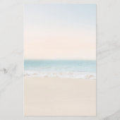 Modern strand bruiloft 3 gangen diner menu (Achterkant)