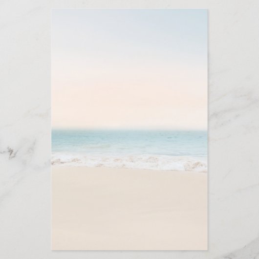 Modern strand bruiloft 3 gangen diner menu (Achterkant)