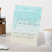 Modern strand bruiloft gunsten voetstuk teken reclamebord met voetstuk (Insitu)