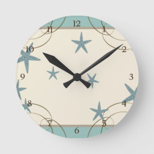 Modern strand House Decor Starfish Sand Dollar Ronde Klok
