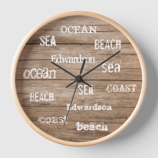 Modern strand hout oceaan script familienaam (Voorkant)