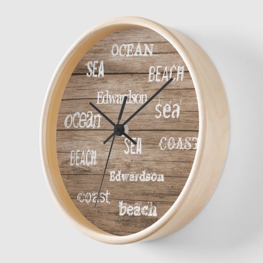 Modern strand hout oceaan script familienaam (Hoek)