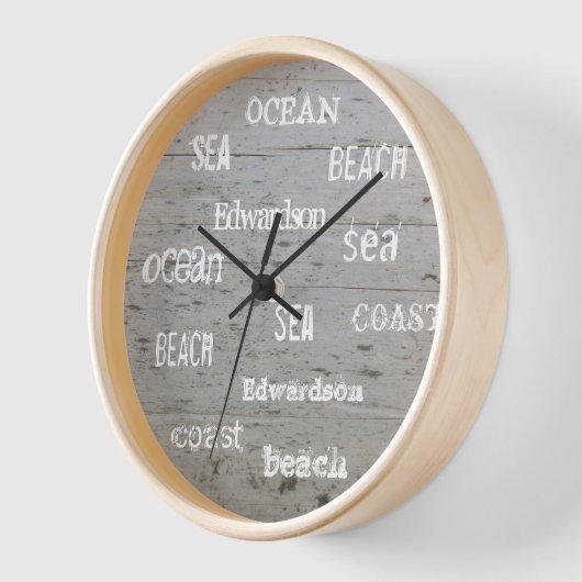 Modern strand hout oceaan script familienaam (Hoek)