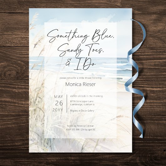 Modern strand iets blauw Vrijgezellenfeest Kaart