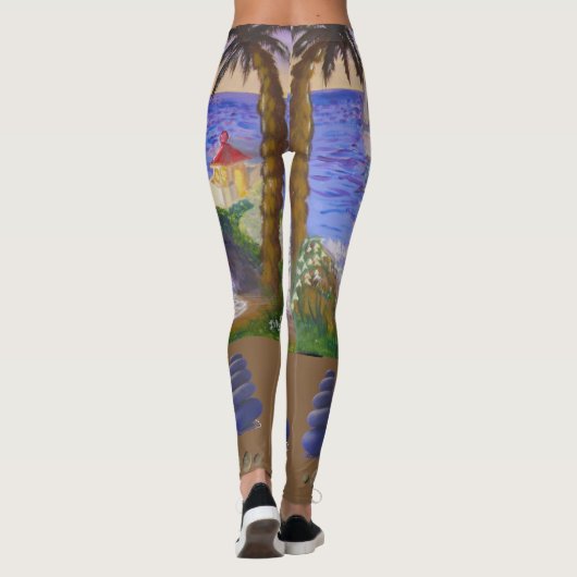Modern strand landschap leggings (Achterkant)