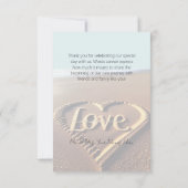 Modern strand met hartkloppingen bedankkaart (Achterkant)