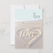 Modern strand met hartkloppingen RSVP kaartje (Voorkant)