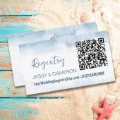 Modern strand nautische QR-code bruiloft register Informatiekaartje