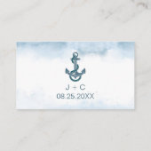 Modern strand nautische QR-code bruiloft register Informatiekaartje (Achterkant)