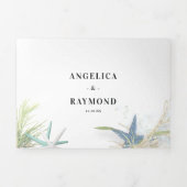 Modern strand thema bruiloft drieluik uitnodiging (Cover)