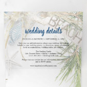 Modern strand thema bruiloft drieluik uitnodiging (Binnenzijde eerst)