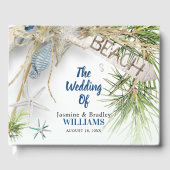 Modern strand thema bruiloft gastenboek (Voorkant)