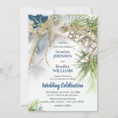 Modern strand thema bruiloft kaart (Voorkant)