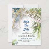 Modern strand thema bruiloft save the date (Voorkant)