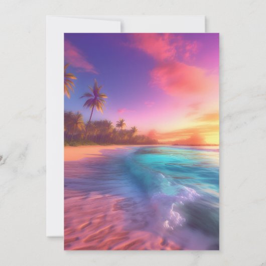 Modern strand zonsondergang zoet 16 kaart (Achterkant)