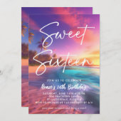 Modern strand zonsondergang zoet 16 kaart (Voorkant / Achterkant)