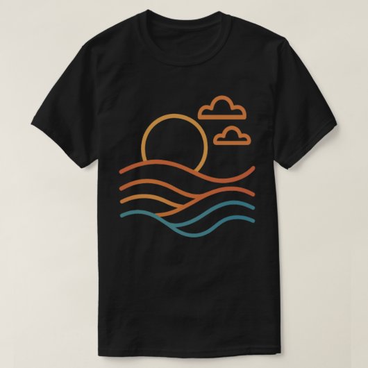 Modern Strandkunstwerk Mannen Dark T-Shirt (Design voorkant)