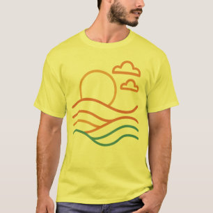 Modern Strandkunstwerk Mannen T-Shirt