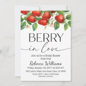 Modern Strawberry Berry In Love Bridal Shower Kaart (Voorkant)