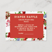 Modern Strawberry Berry Sweet Luier Raffle Ticket Informatiekaartje (Voorkant)