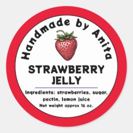 Modern Strawberry Jam of Jelly Canning Jar Label