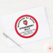 Modern Strawberry Jam of Jelly Canning Jar Label (Envelop)