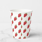 Modern Strawberry Pattern Baby shower Papieren Bekers (Rechts)