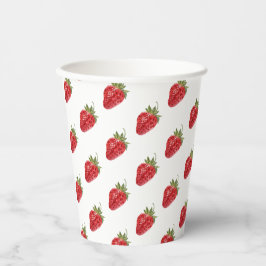 Modern Strawberry Pattern Baby shower Papieren Bekers
