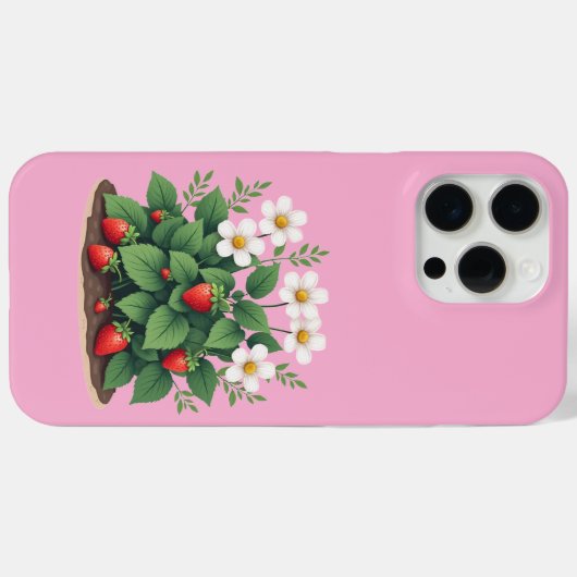 Modern Strawberry Plant iPhone/iPad Case (Achterkant (horizontaal))