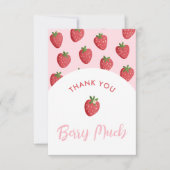 Modern Strawberry Roze Baby shower Bedankt Kaarten (Voorkant)