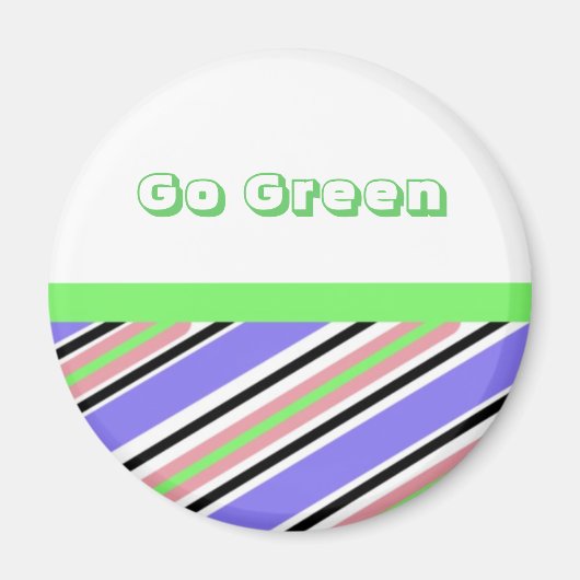 Modern Streep Ga Groen Design Magneet (Voorkant)