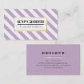 MODERN streepgoud logo embleem lavendel paarse Visitekaartje (Voorkant / Achterkant)