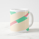 Modern Streepjes Geometrisch Patroon Monogram Grote Koffiekop (Voorkant rechts)
