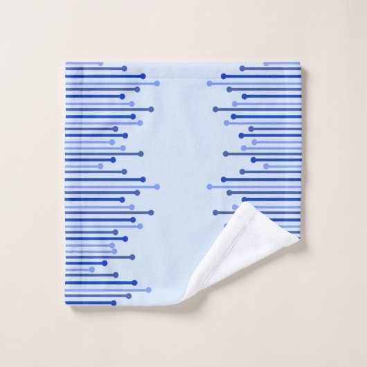 Modern streeppatroon op bleek blauw bad handdoek (Wasdoekje)