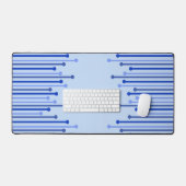 Modern streeppatroon op bleek blauw bureaumat (Keyboard & Muis)