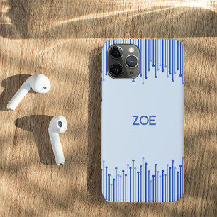 Modern streeppatroon op bleek blauw Case-Mate iPhone case