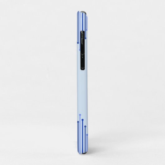 Modern streeppatroon op bleek blauw Case-Mate iPhone case (Achterkant/links)