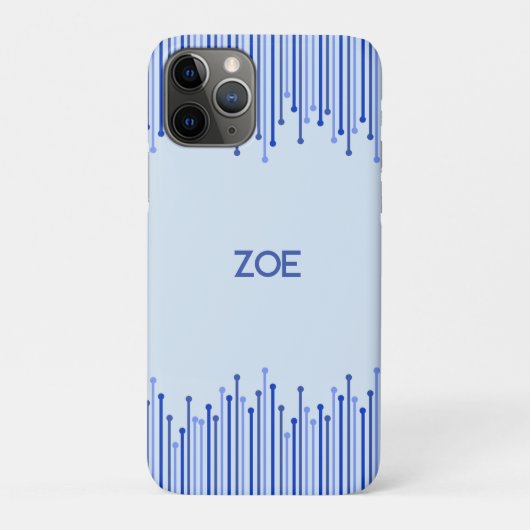 Modern streeppatroon op bleek blauw Case-Mate iPhone case (Achterkant)