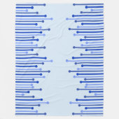 Modern streeppatroon op bleek blauw fleece deken (Voorkant)