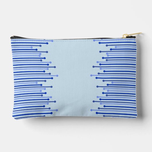 Modern streeppatroon op bleek blauw gepersonalisee etui (Achterkant)